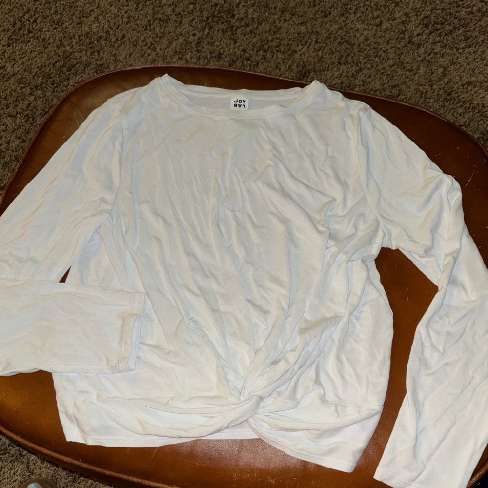 Joylab/target. Long sleeve. Knitted at waist. Athletic shirt.